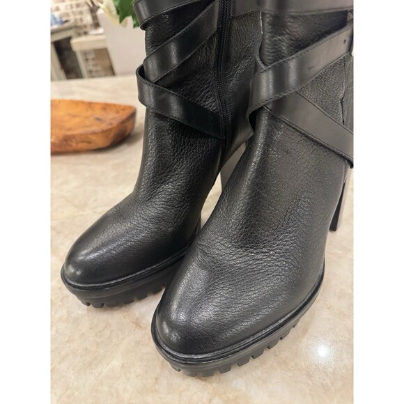 Vince Camuto Elisen Buckle Lug Sole Booties in black  10 Excellent like new - Picture 16 of 16